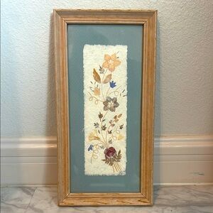 Floral Pressed Art in Wooden Frame